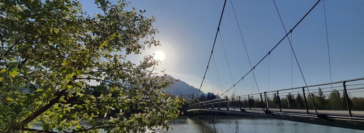 Ursteinsteg mit Untersbergblick im Frühling ©TVB Puch