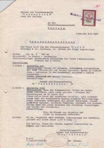 Fahnenweihe D´Puachstoana 1954