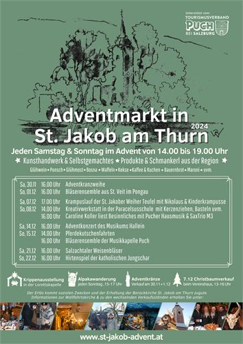 Adventmarkt St. Jakob Programm 2024