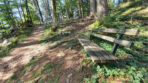 Rastbank auf der Herbstwanderung in Salzburg